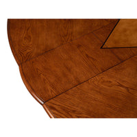Closeup of walnut dining table wood grain and pattern.