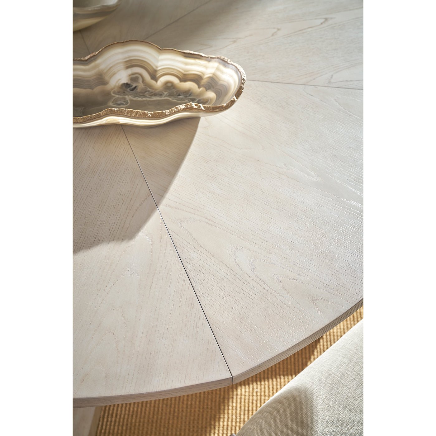 Dining table surface with decorative bowl