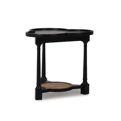 Rustic Black Clover Accent Table