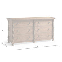 Dimensions of Rustic Colonial double dresser.