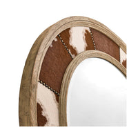 Side angle showcasing rustic mirror texture and design.