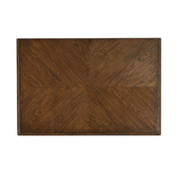 Top view of rustic dark oak nightstand.