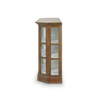 Rustic display cabinet side view, angled perspective.