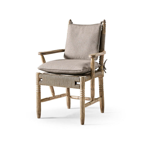 Rustic European Rush Seat Armchair