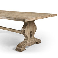 Side view of table corner and base.