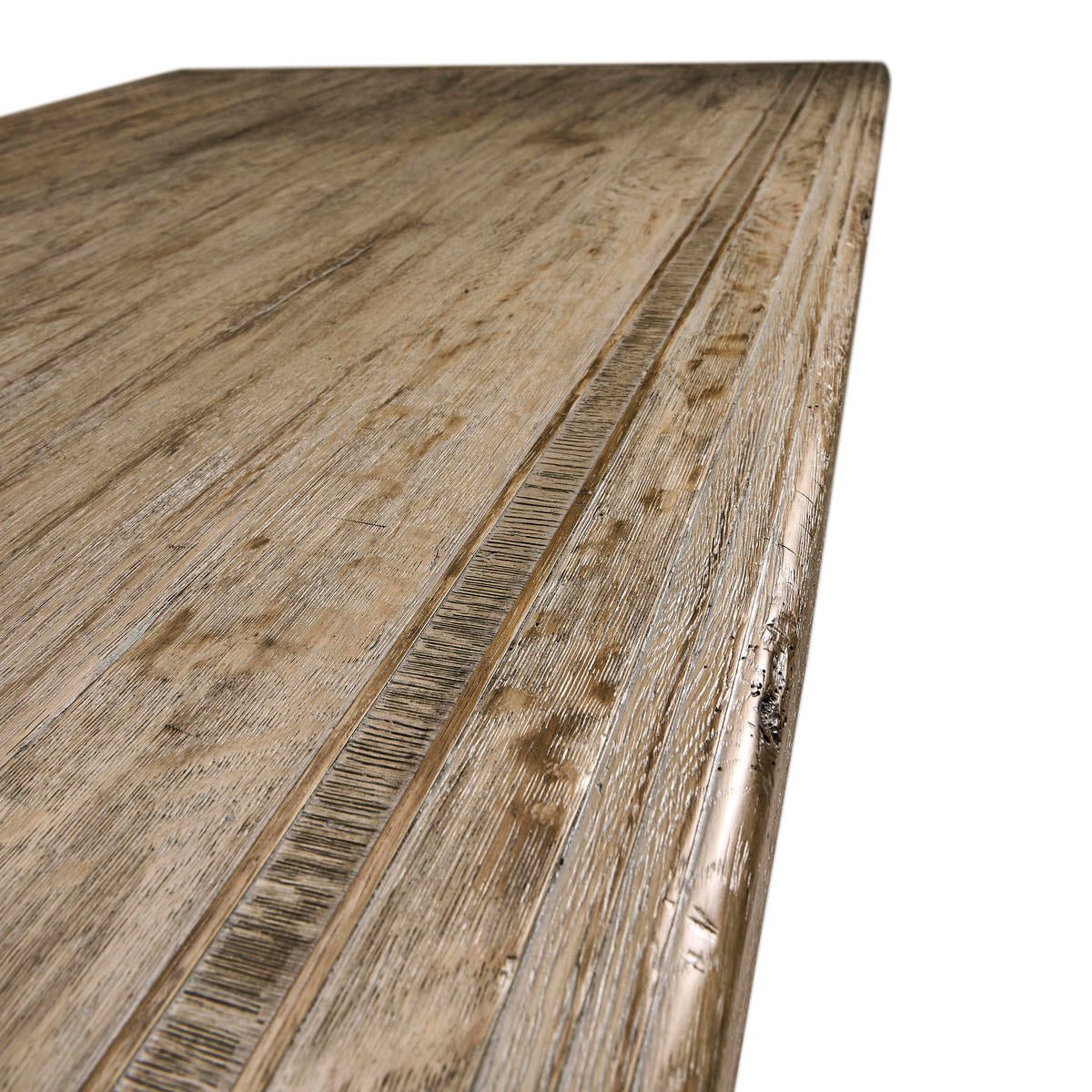 Close-up of textured tabletop edge.