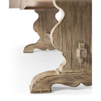 Detailed base of the trestle dining table.