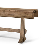 Rustic oak hunt table close-up, highlighting leg design.