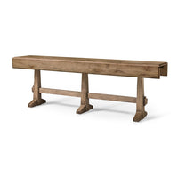 Rustic oak hunt table, front angle view, detail-focused.
