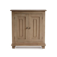 Rustic farmhouse side cabinet front view.