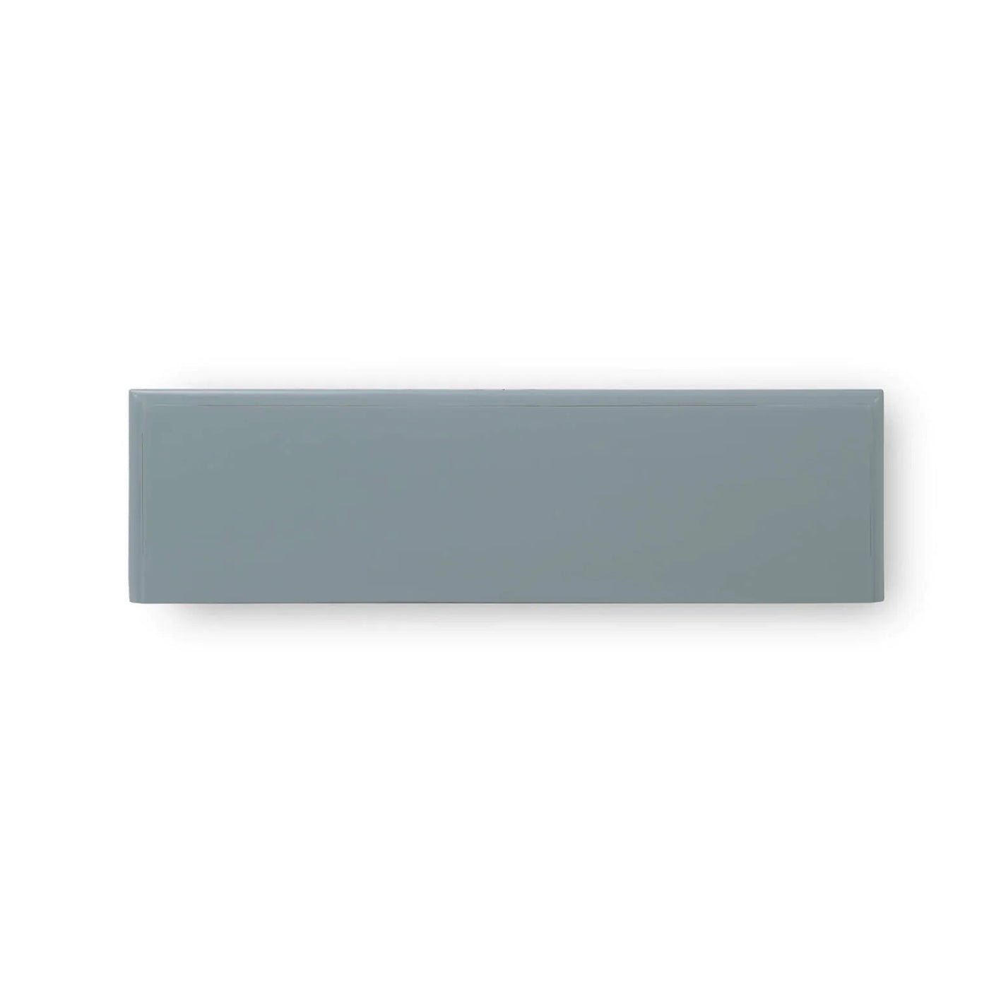 Top view of rustic side cabinet, ocean blue.