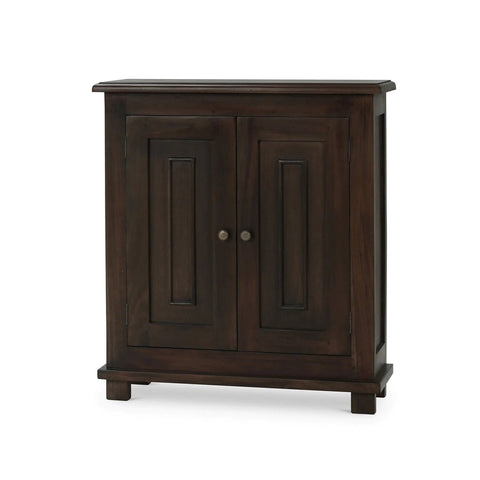 Rustic Farmhouse Side Cabinet - Walnut Finish
