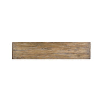 Top view of the wooden surface on farmhouse dresser.
