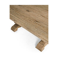 Rustic coffee table top and leg close-up