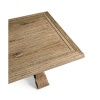 Close-up of rustic table corner detailing