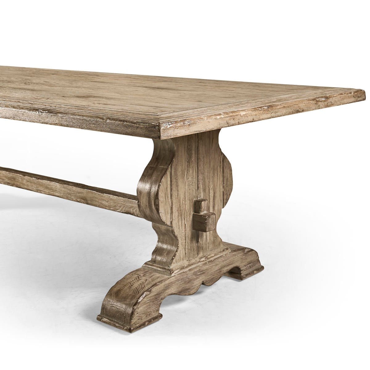 Side angle of the table showcasing design details.
