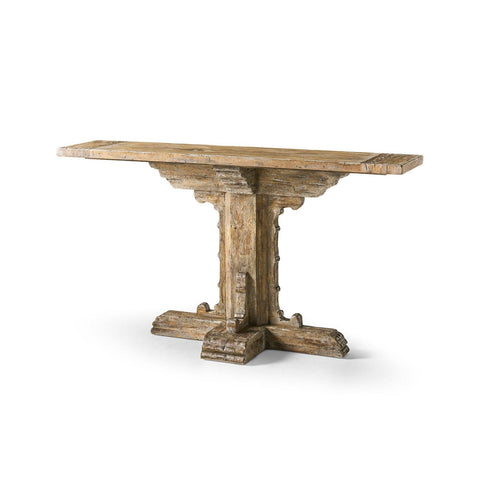 Rustic Farmhouse Trestle Wood Console Table