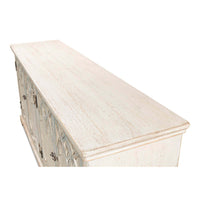 Rustic French Gothic cabinet, top view showing surface detail.