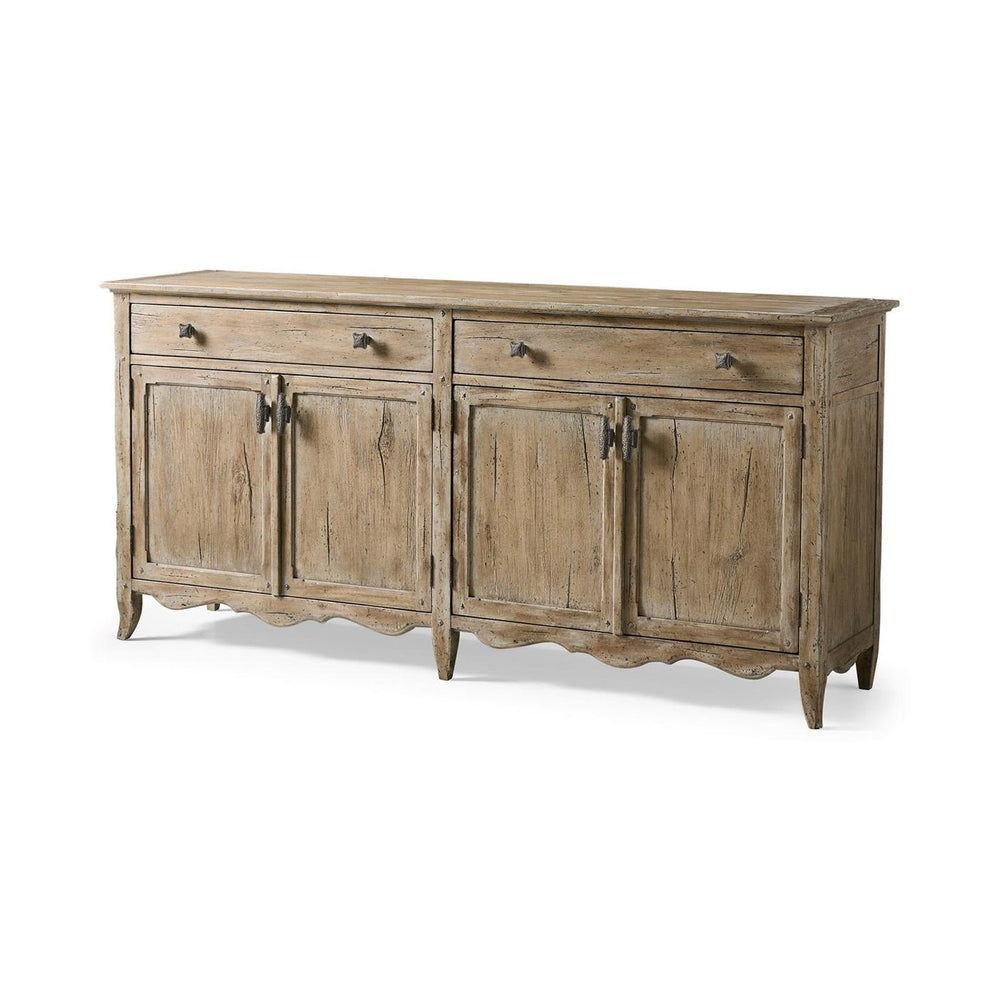 Rustic French Provincial sideboard front view.