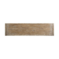 Top-down view of sideboard's wooden surface.