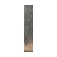 Rustic French tall cabinet, side straight view, closed doors.