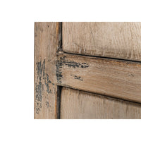Rustic French tall cabinet, close-up hinge detail.