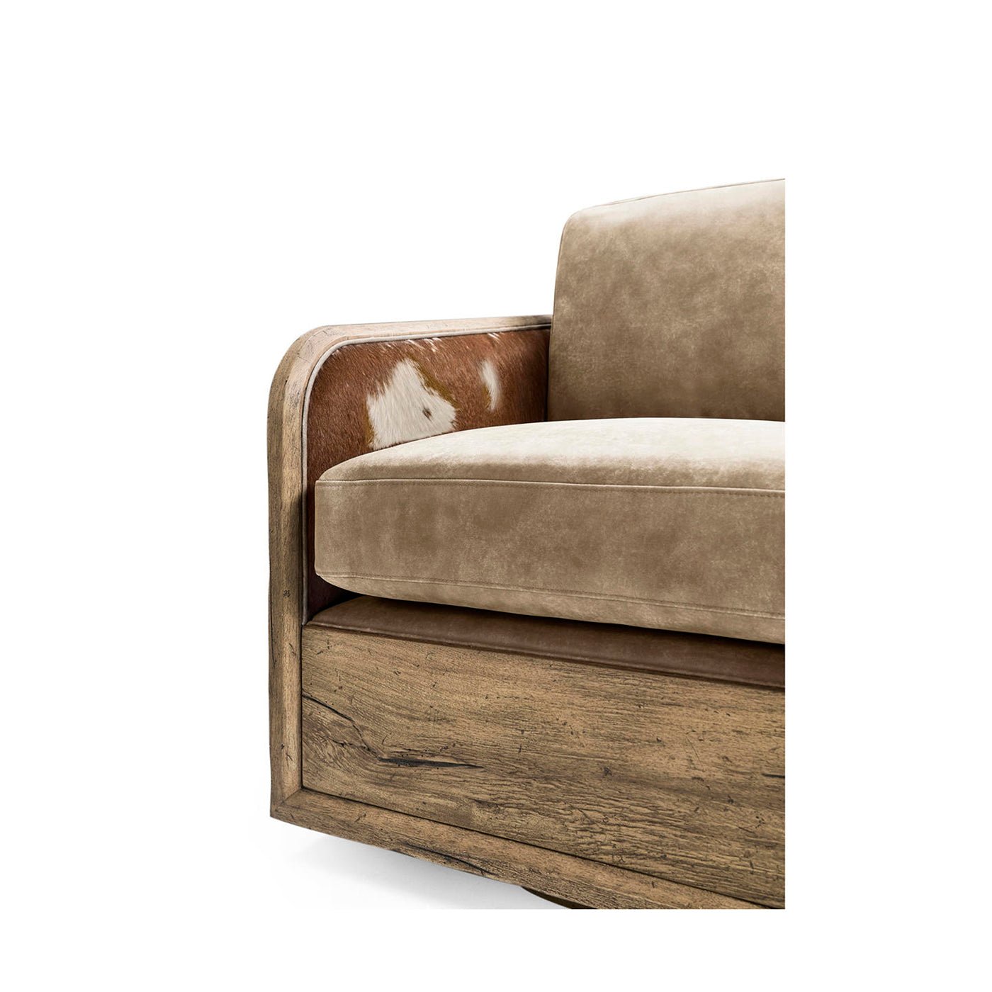 Close-up of armchair's side detail.