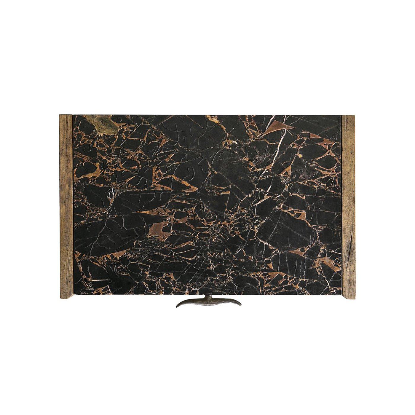 Top view showing marble pattern of nightstand.