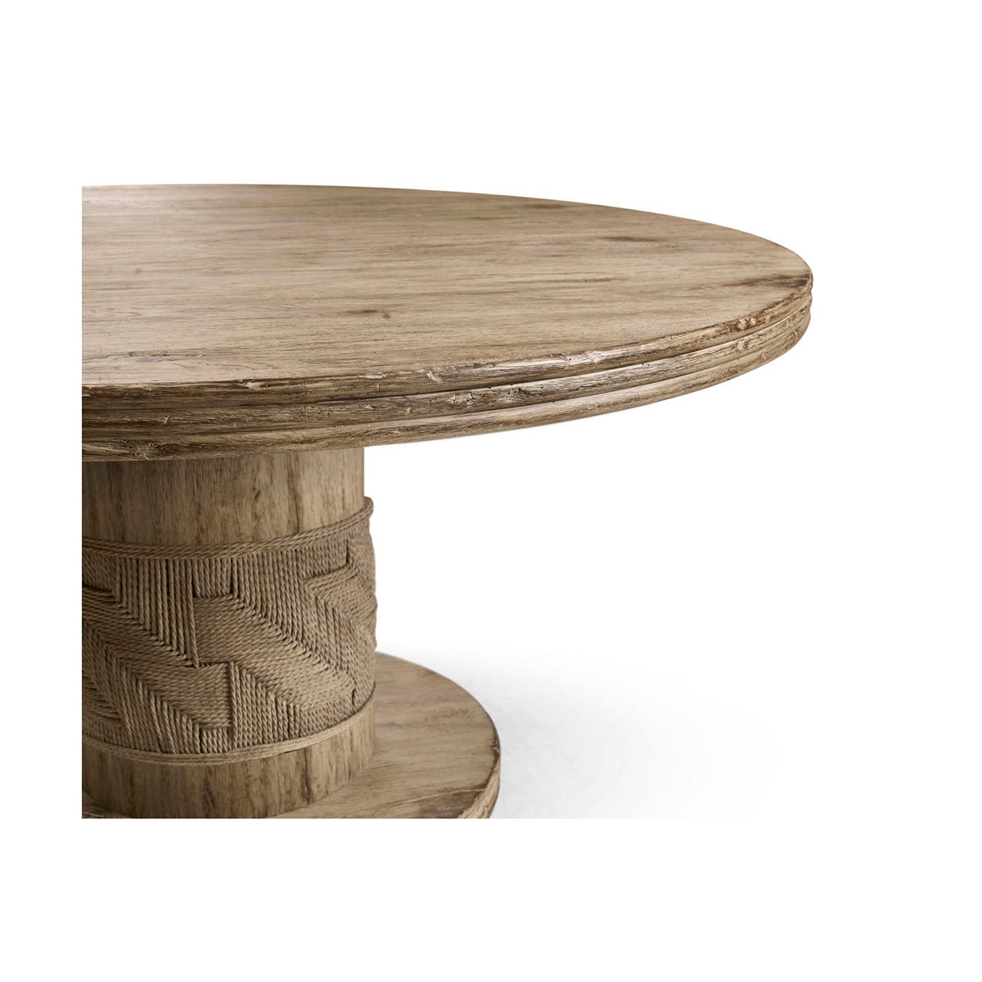 Close-up of pedestal base texture on dining table.