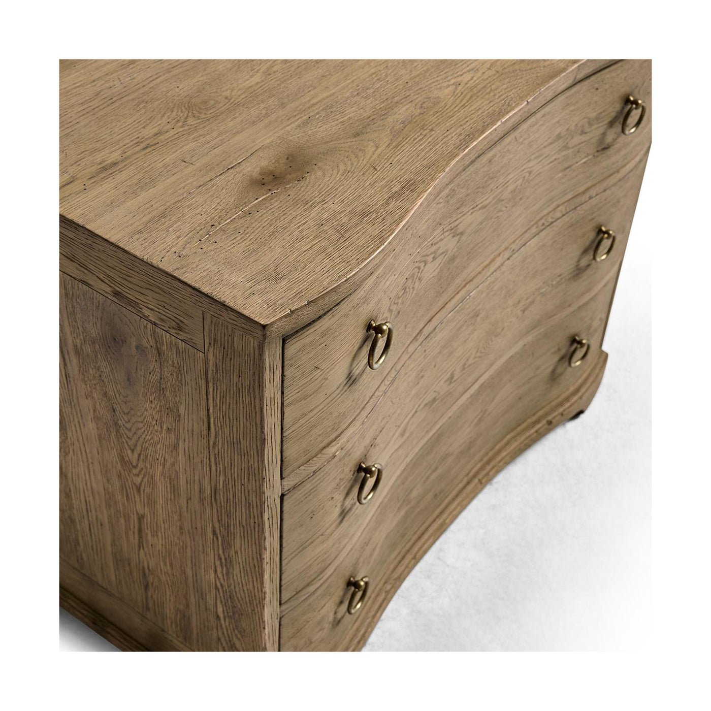Top detail of rustic modern bedside chest