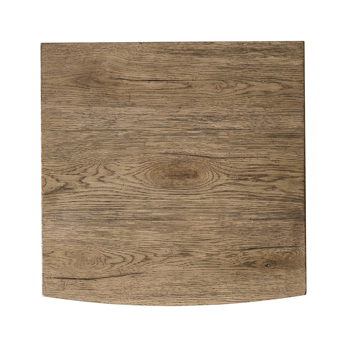 Rustic modern nightstand, top surface with wood grain.