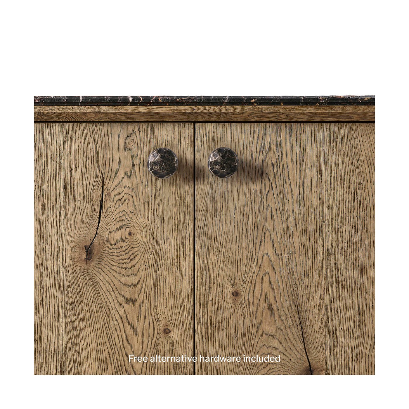 Alternative hardware option for rustic buffet included.
