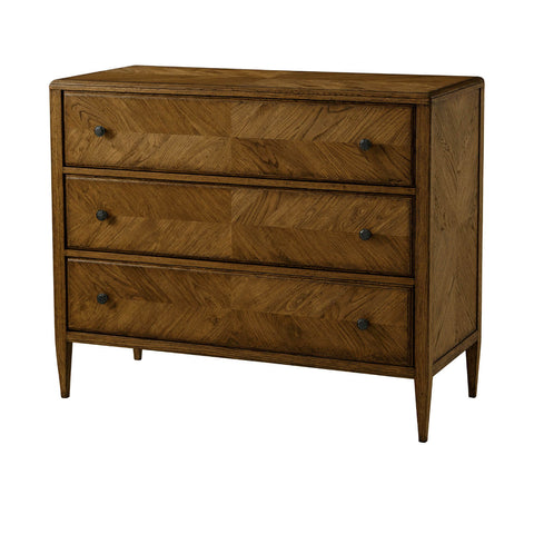 Rustic Oak Chest of Drawers - Dark