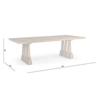 Rustic oak dining table, dimensions and design outline.