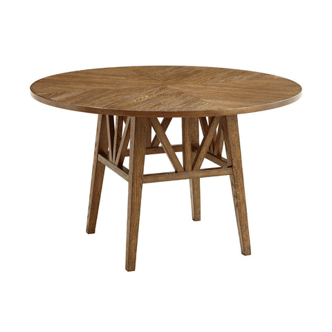 Rustic Oak Round Dining Table