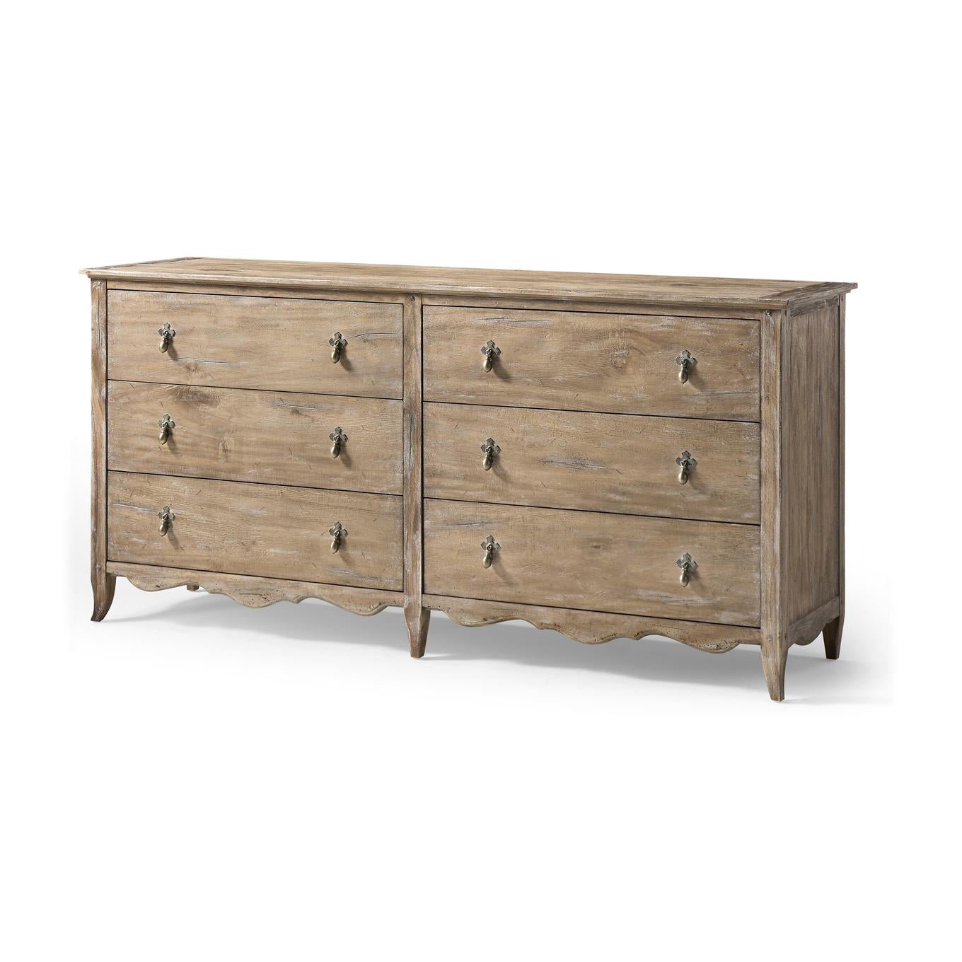 Rustic oak dresser, angled front view.
