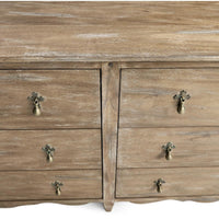 Rustic oak dresser, close-up front view.