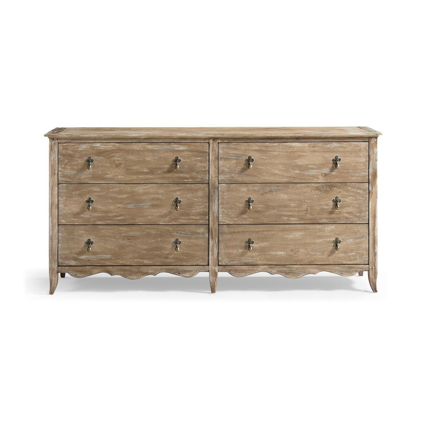Rustic oak dresser, straight front view.