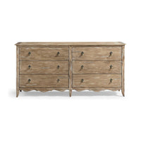 Rustic oak dresser, straight front view.