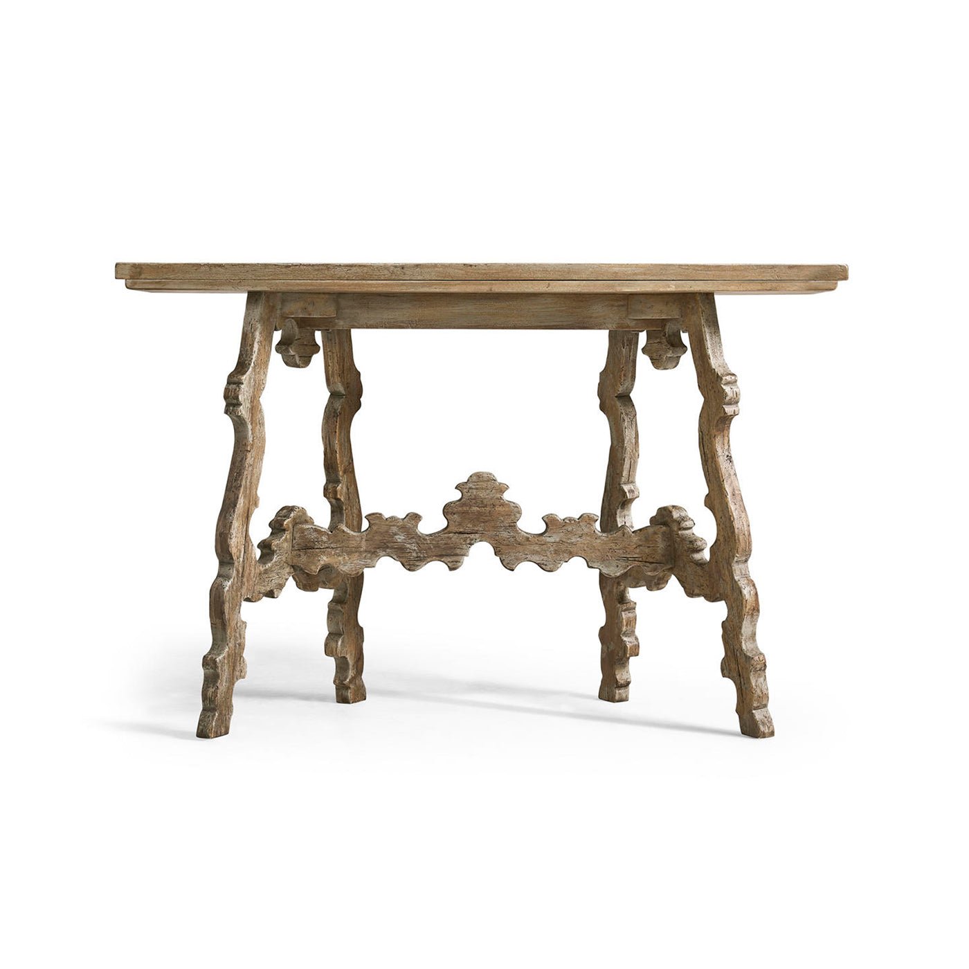 Rustic Oak Spanish - Style Console Table - English Georgian America