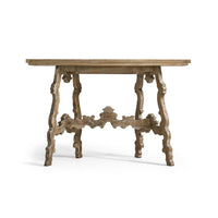 Rustic Oak Spanish - Style Console Table - English Georgian America