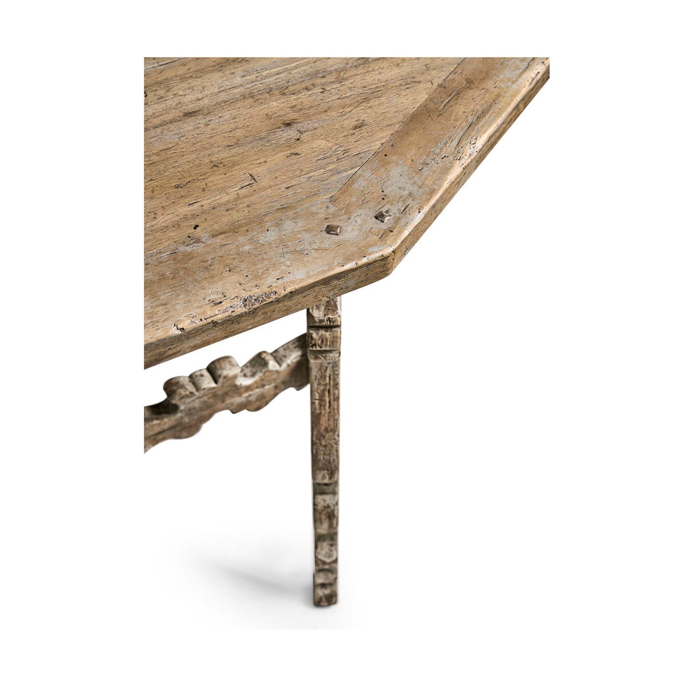 Rustic Oak Spanish - Style Console Table - English Georgian America