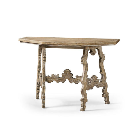 Rustic Oak Spanish-Style Console Table