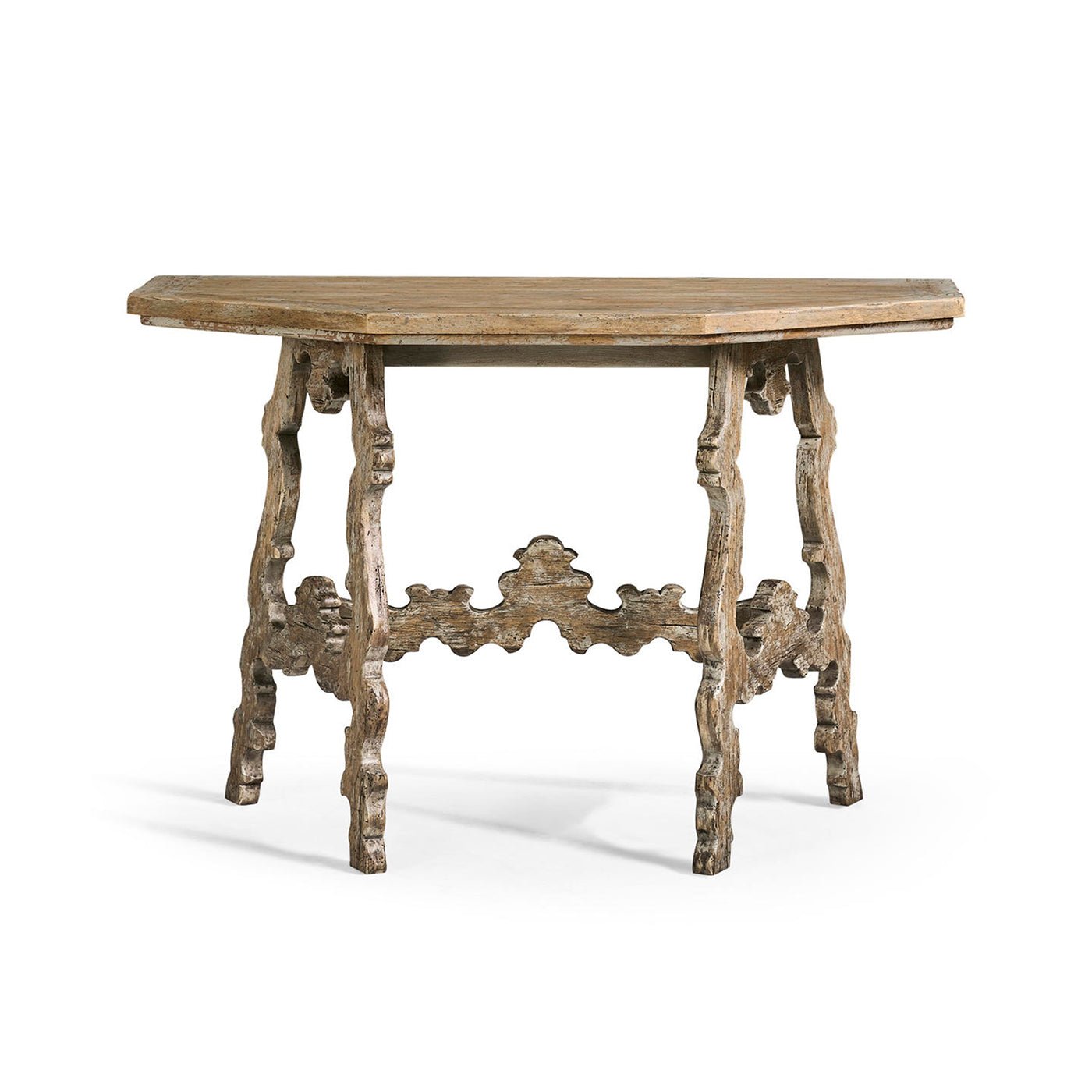 Rustic Oak Spanish - Style Console Table - English Georgian America