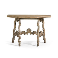Rustic Oak Spanish - Style Console Table - English Georgian America