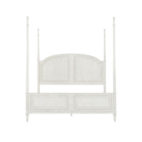 Four post king bed, front view with full posts.