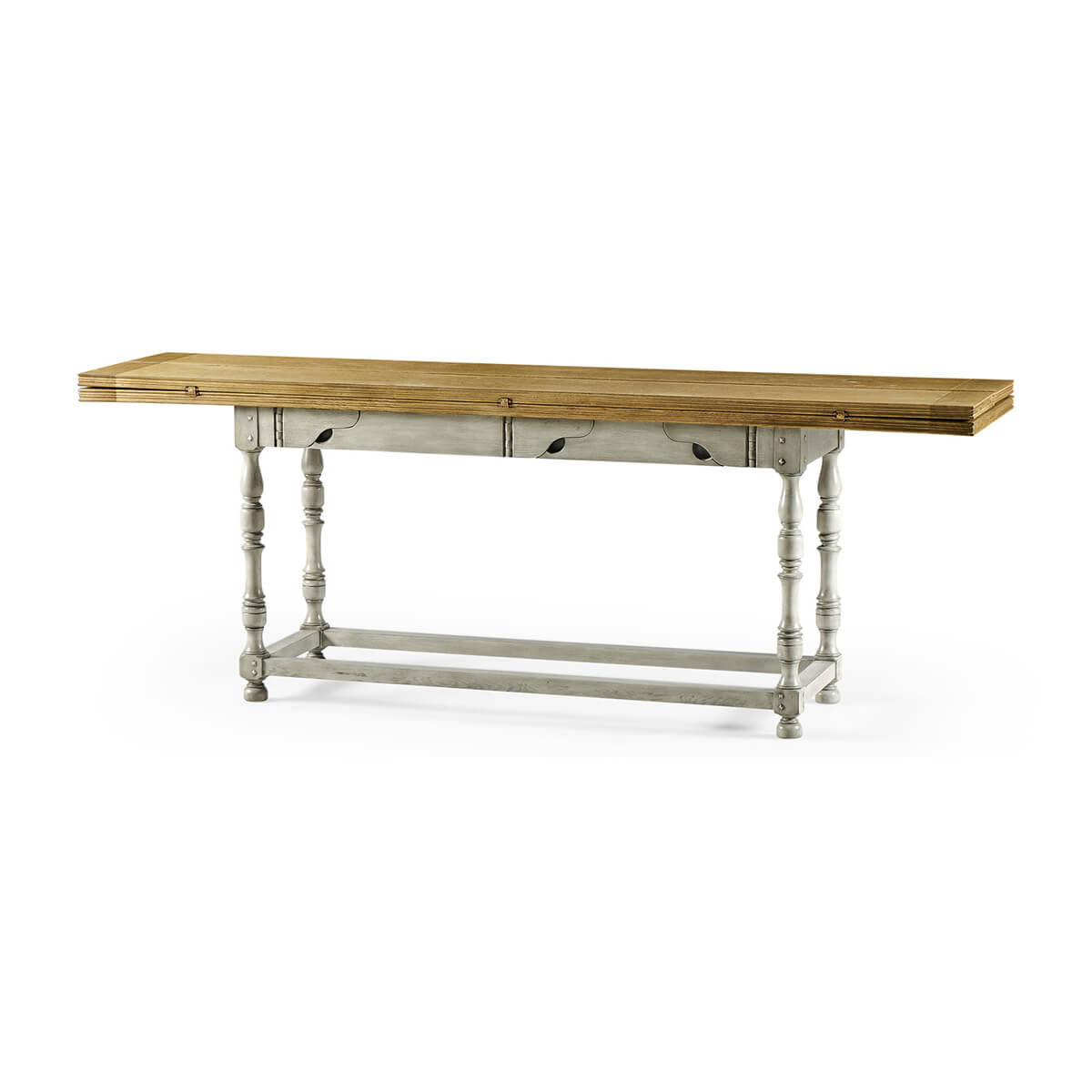 Rustic Parquetry Hunt Dining Table, compact view.