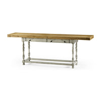 Rustic Parquetry Hunt Dining Table, compact view.