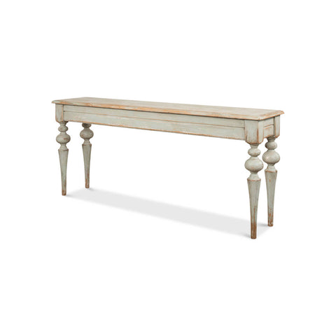 Rustic Provincial Sage Pine Console Table