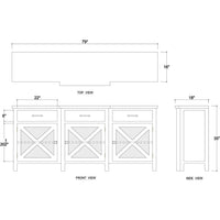 Rustic Reclaimed Teak Sideboard - English Georgian America